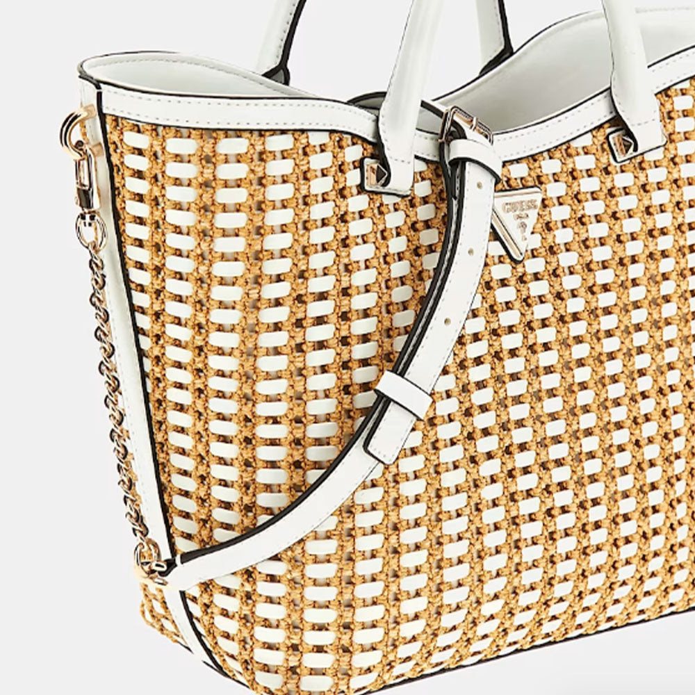 Borsa Donna a Mano GUESS Linea Atalia colore Natural - White