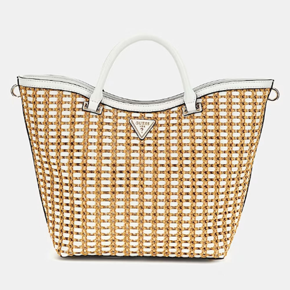 Borsa Donna a Mano GUESS Linea Atalia colore Natural - White