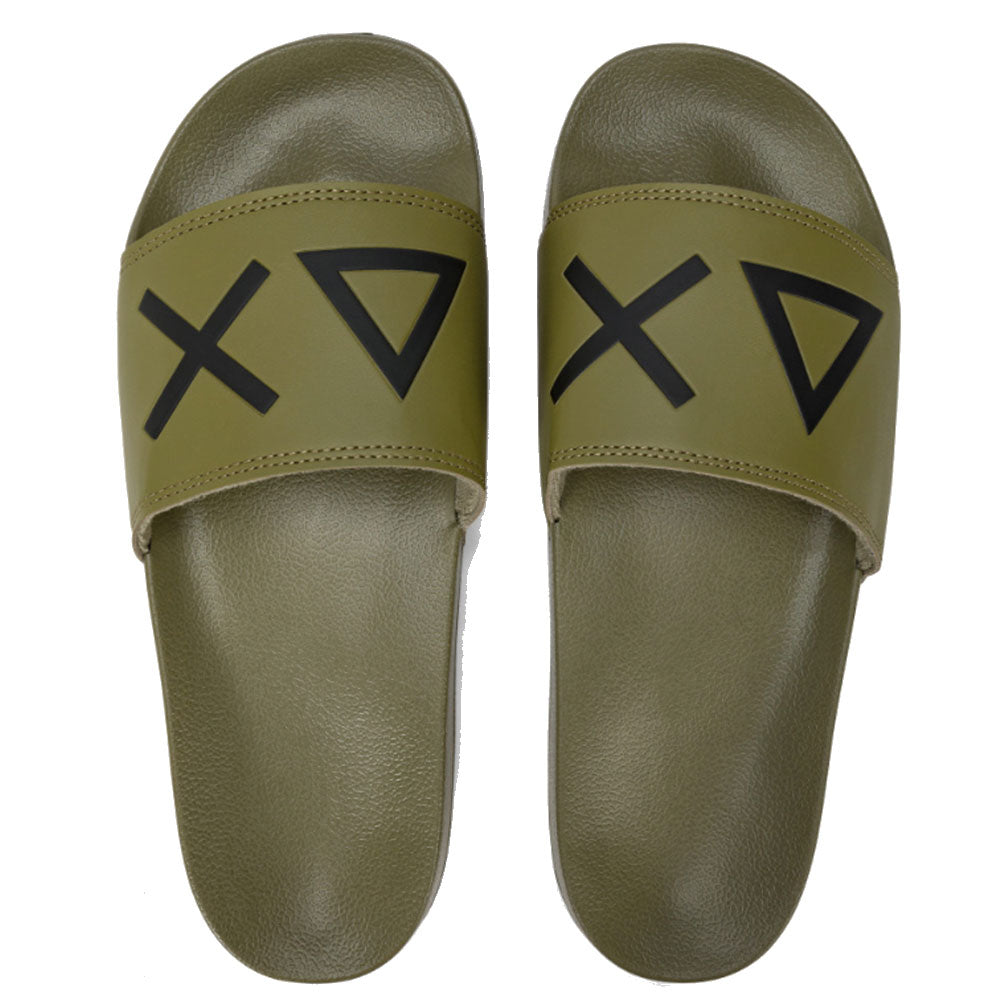 Ciabatte da Uomo SUN68 Linea Slippers Logo Colore Militare - X35102