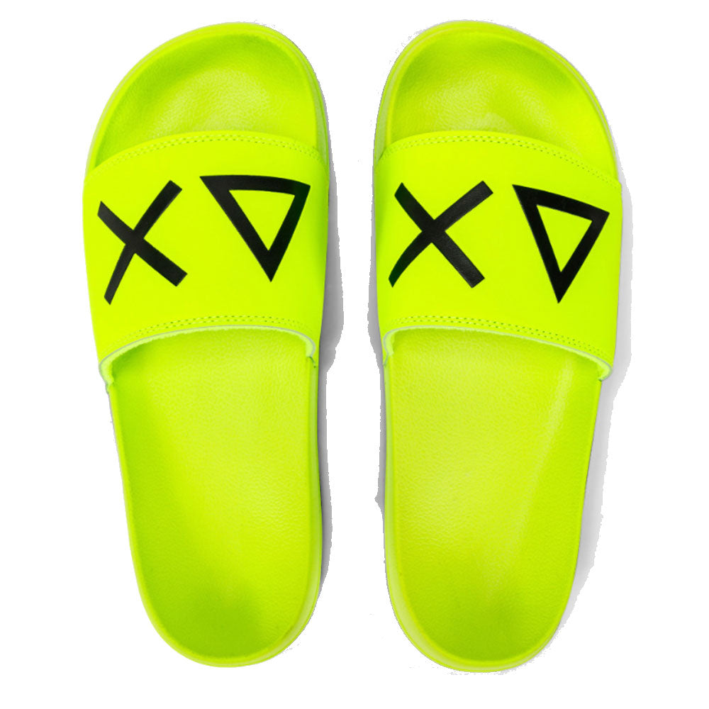 Ciabatte da Uomo SUN68 Linea Slippers Logo Colore Giallo Fluo - X35102