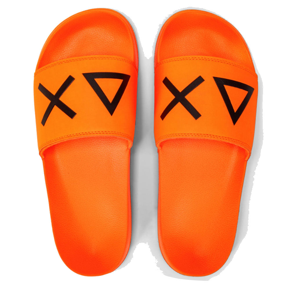 Ciabatte da Uomo SUN68 Linea Slippers Logo Colore Arancio Fluo - X35102