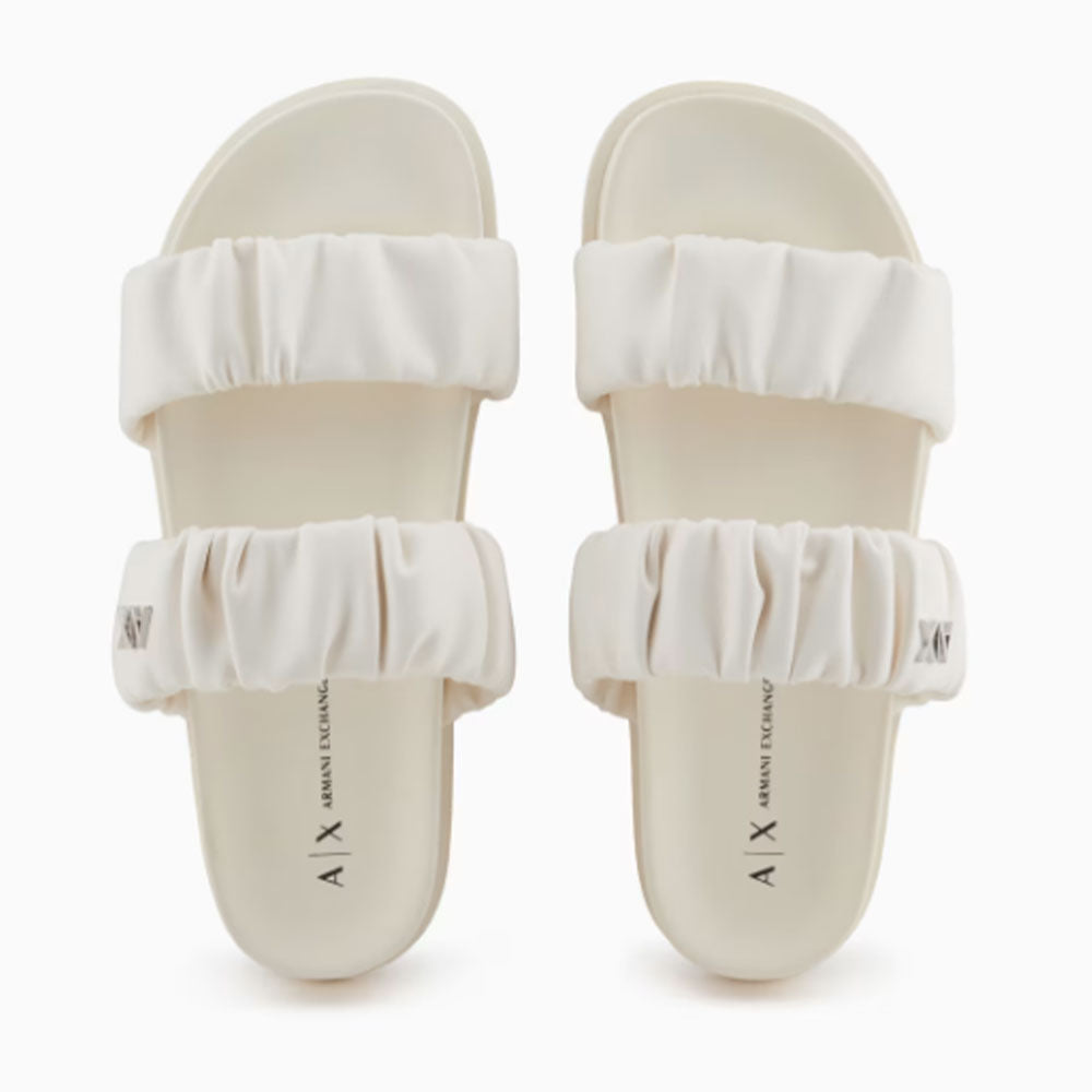 ARMANI EXCHANGE
Damen Hausschuhe mit Gepolsterter Doppelriemen in Off-White Farbe