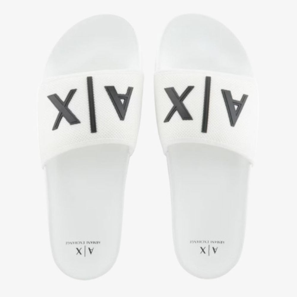 ARMANI EXCHANGE
Herren Slipper mit Logo Band in der Farbe Optisch Weiß – Schwarz
