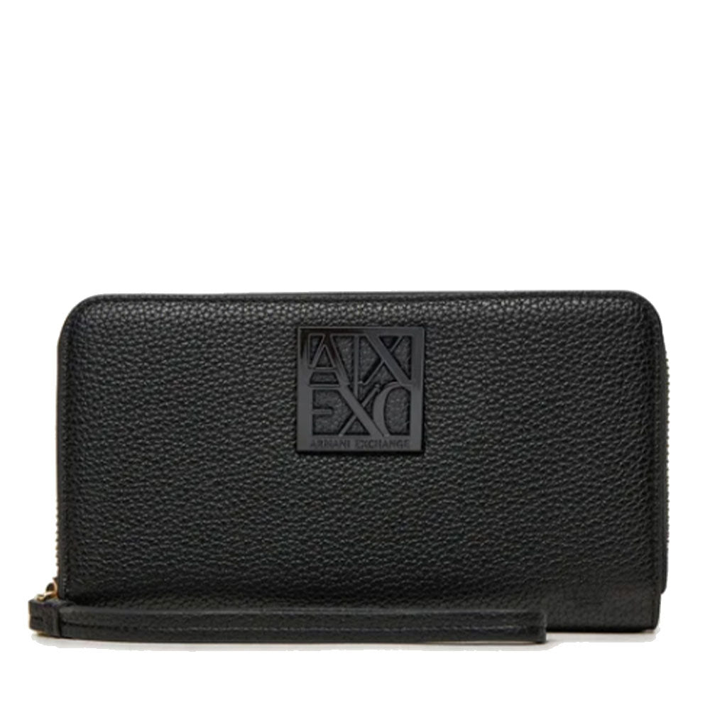 ARMANI EXCHANGE 
Damen-Geldbörse mit umlaufendem Reißverschluss in Schwarz