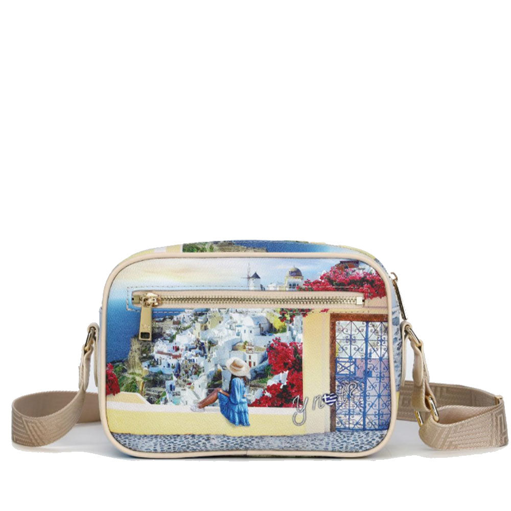 Borsa Donna a Tracolla Y NOT YES-310 stampa Greek Summer