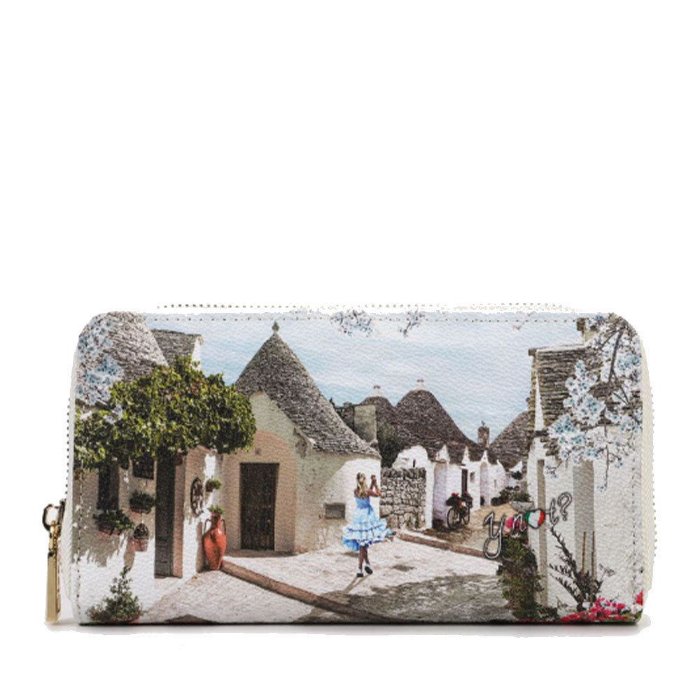 Portafoglio Donna Y NOT YES-361 Stampa Alice in Trulli Chiusura Zip Around