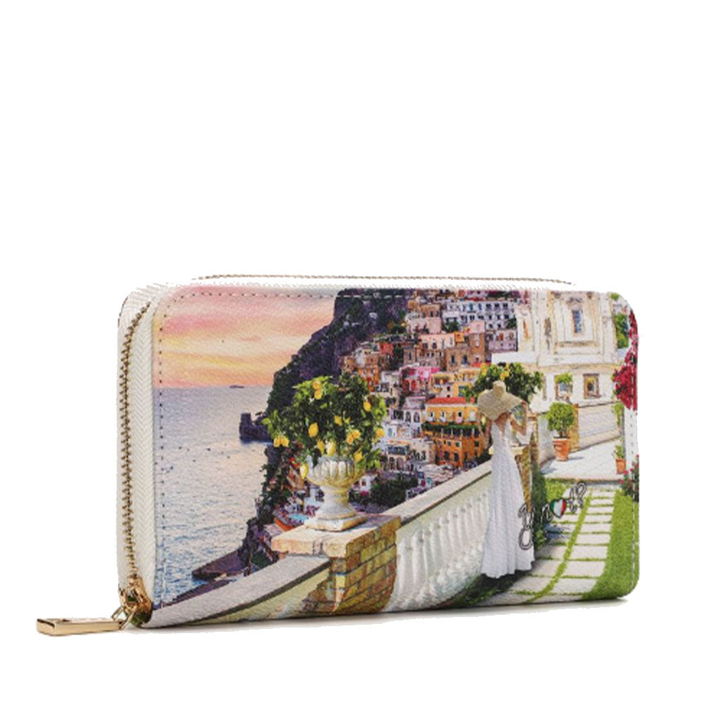 Portafoglio Donna Y NOT YES-361 Stampa Romantic Coast Chiusura Zip Around