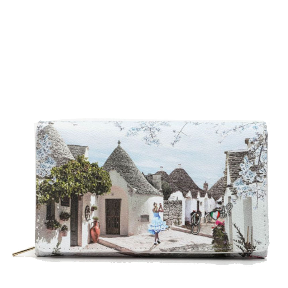 Y NOT
Damen Geldbörse geschlossen mit Knopf YES-364 Alice in Trulli Print