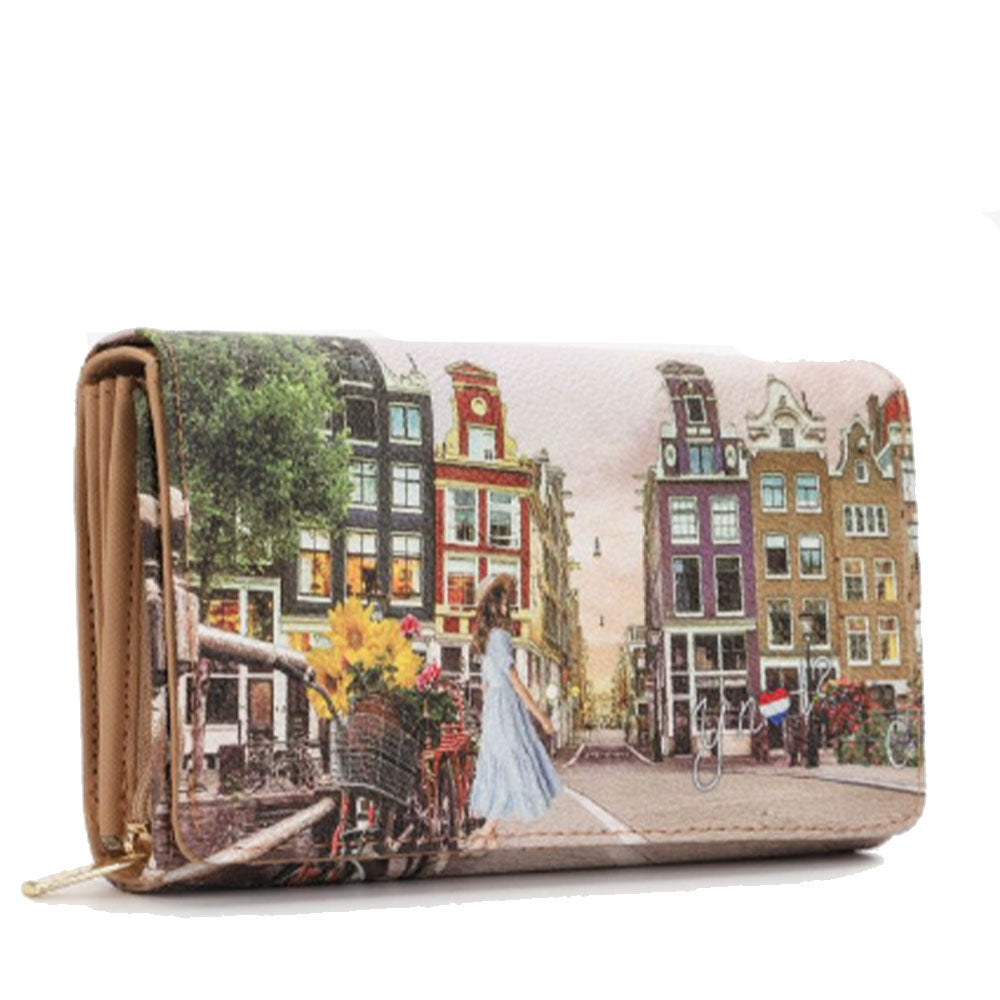 Portafoglio Donna Y NOT Chiuso con Bottone YES-364 Stampa Holland Dreams