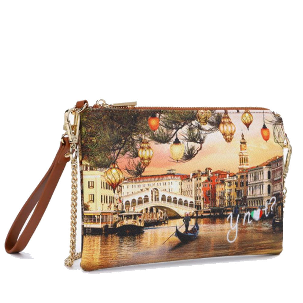 Y NOT Damen Tasche Clutch mit Schultergurt YES-384 Weihnachten in Venedig