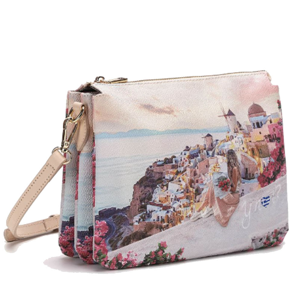 Borsa Donna Y NOT a Tracolla Tre Scomparti YES-399 Greece Sunset