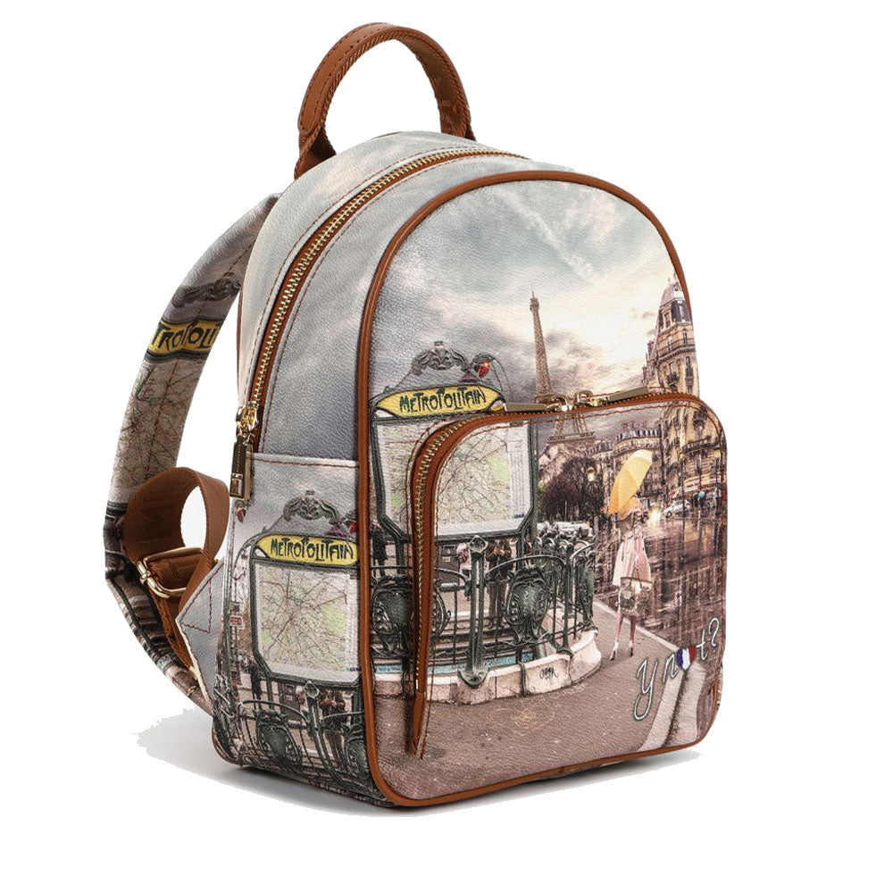 Y NOT YES-578 Damenrucksack mit Metrò Paris-Aufdruck