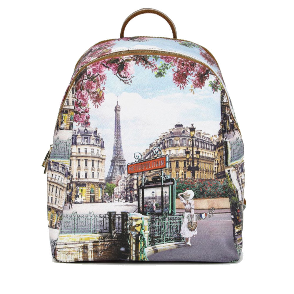 Y NOT Damen Rucksack mit Zwei Fächern YES-601 Emily in Paris Print