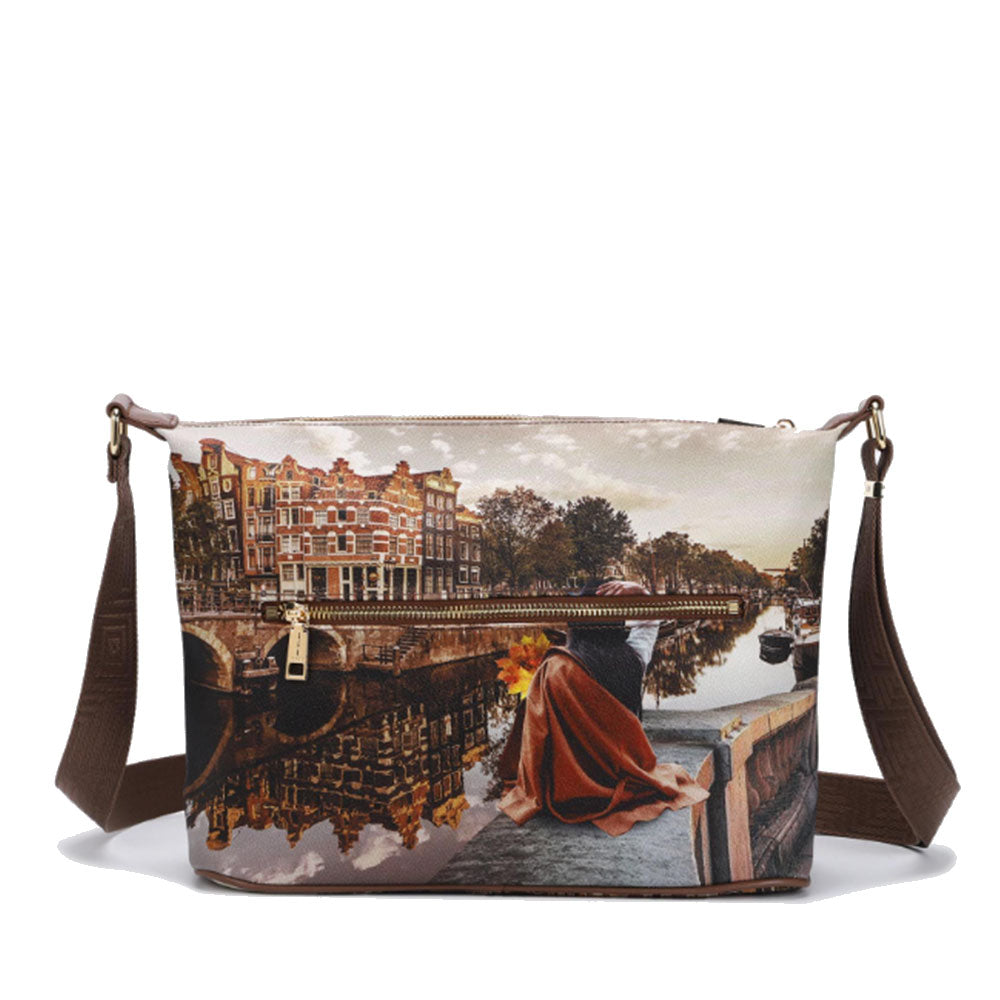 Y NOT Damen Hobo Easy Große Schultertasche YES-607 Autumn In Holland