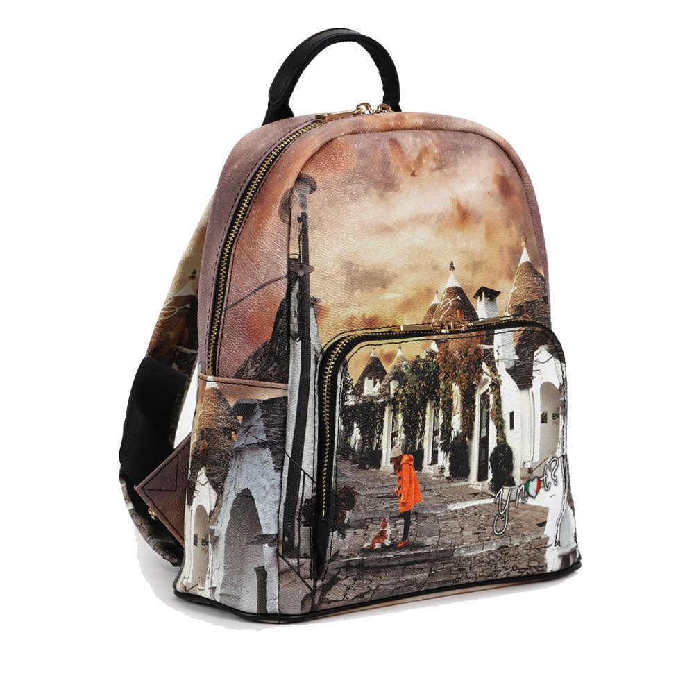 Y NOT Damenrucksack mit Außentasche YES-615 Life in Trulli