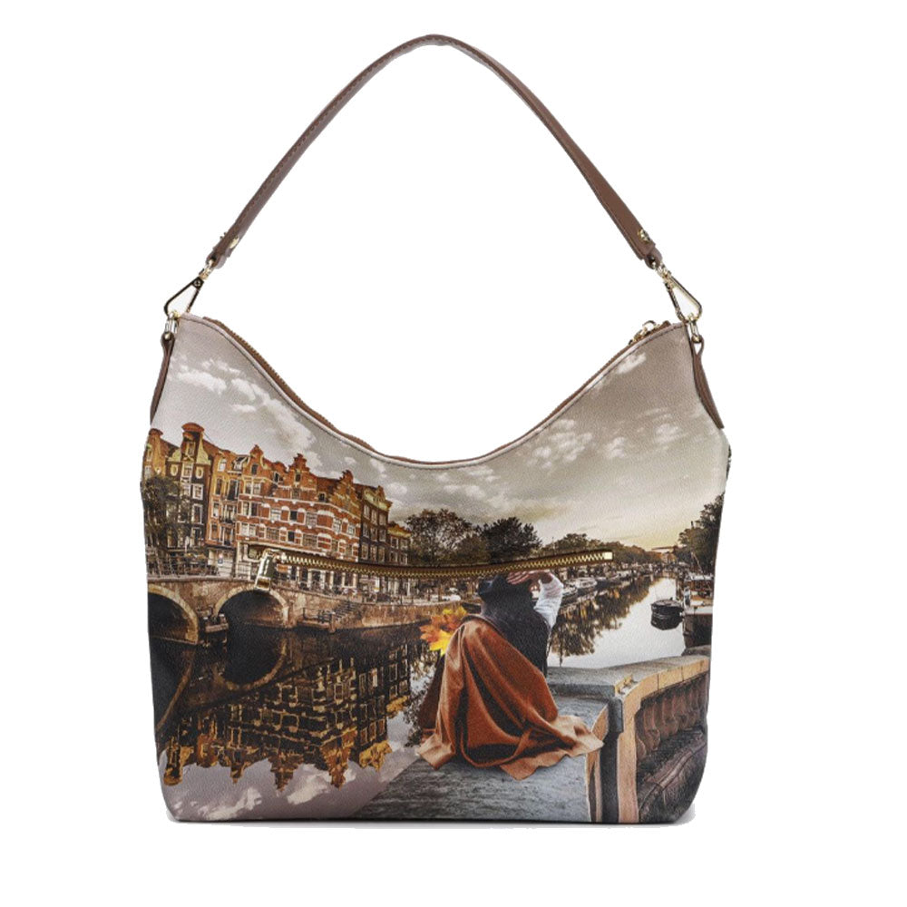 Y NOT Damen Hobo Schultertasche YES-618 Autumn in Holland