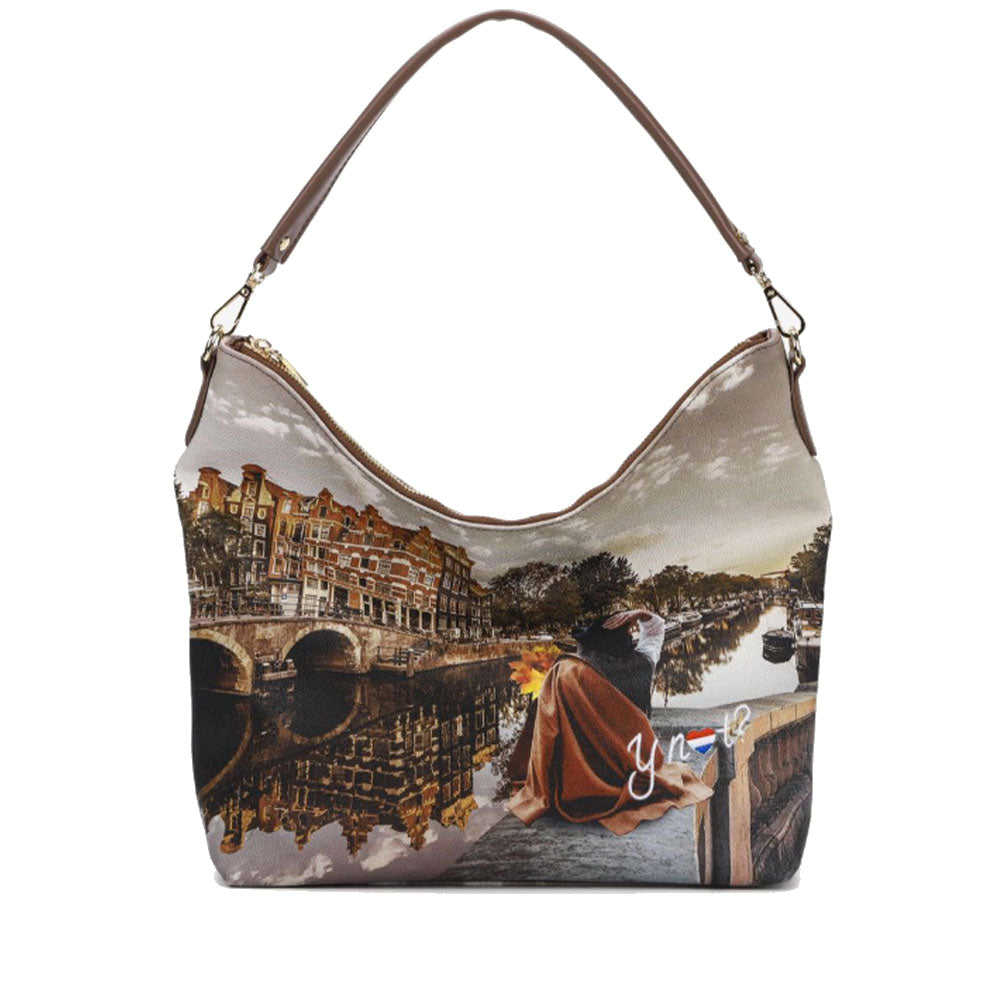 Y NOT Damen Hobo Schultertasche YES-618 Autumn in Holland