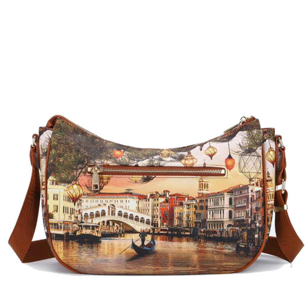 Damen Hobo Bag mit Schultergurt Y NOT YES-628 Christmas Venice Print