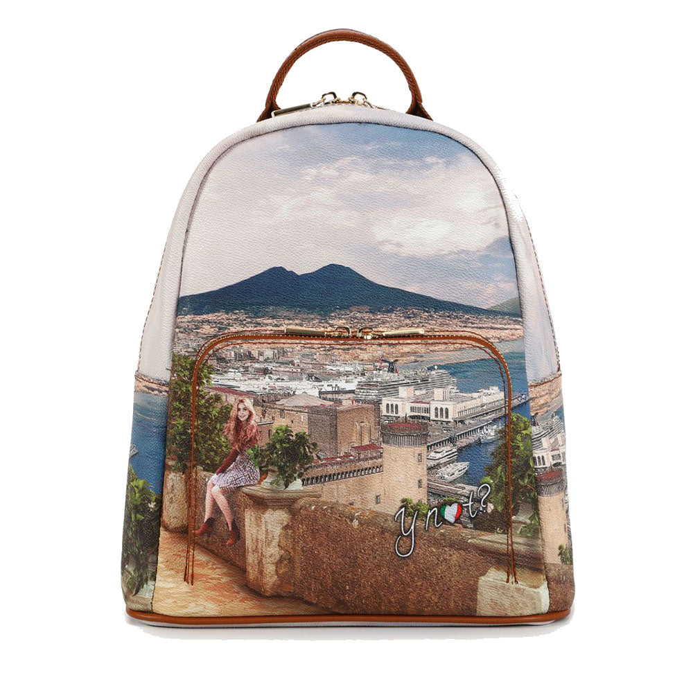 Y NOT Damenrucksack mit Außentasche YES-615 Lemon Tree