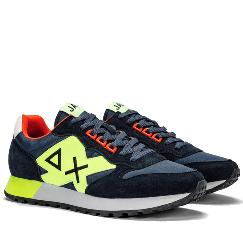 Scarpe Uomo Sun68 Sneakers Jaki Fluo Navy Blue - Z34113