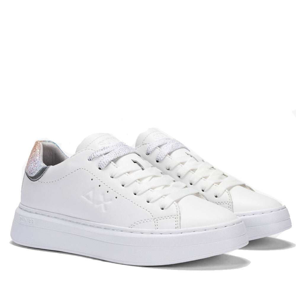 Scarpe Donna Sun68 Sneakers Grace Leather Colore Bianco - Argento - Z34226