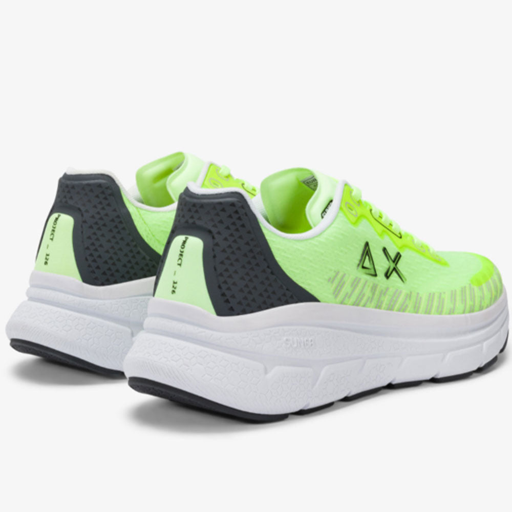 Scarpe Uomo Sun68 Sneakers Jupiter Air Mesh Colore Giallo Fluo