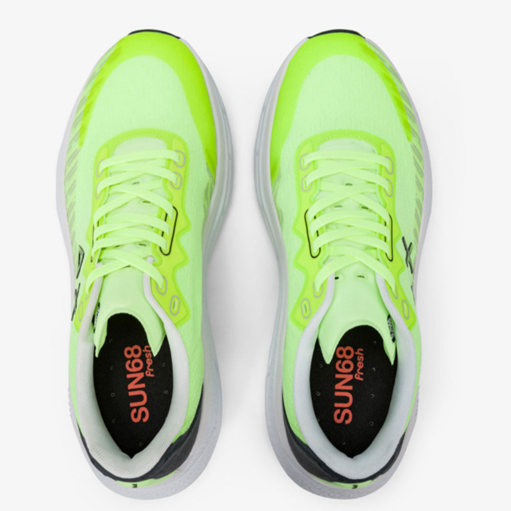 Scarpe Uomo Sun68 Sneakers Jupiter Air Mesh Colore Giallo Fluo