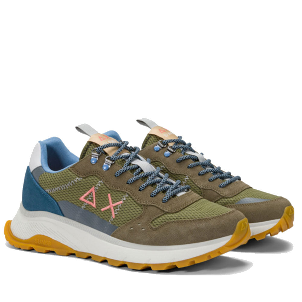Sun68 Herren-Sneaker für Feuerwehr und Camping, Militärfarbe – Z35130