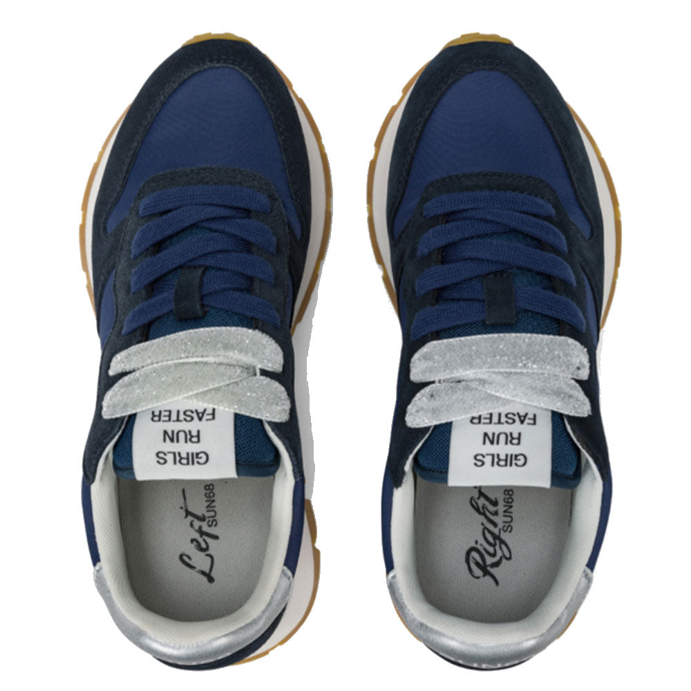 Sun68 Damenschuhe Ally Gold Silber Sneakers Marineblau Farbe - Z35202