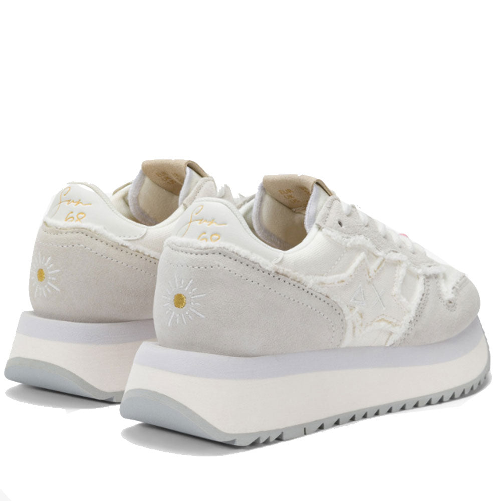 Scarpe Donna Sun68 Sneakers Big Stargirl Canvas Colore Bianco Panna - Z35216
