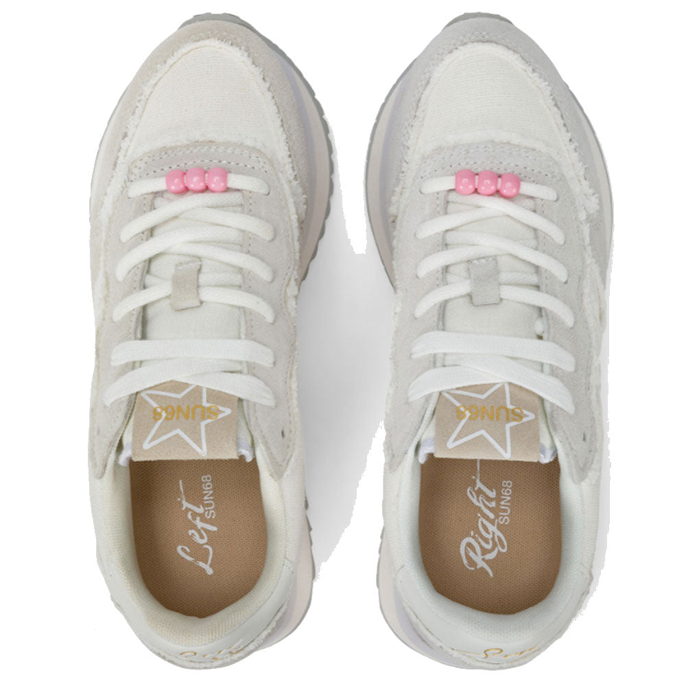 Scarpe Donna Sun68 Sneakers Big Stargirl Canvas Colore Bianco Panna - Z35216