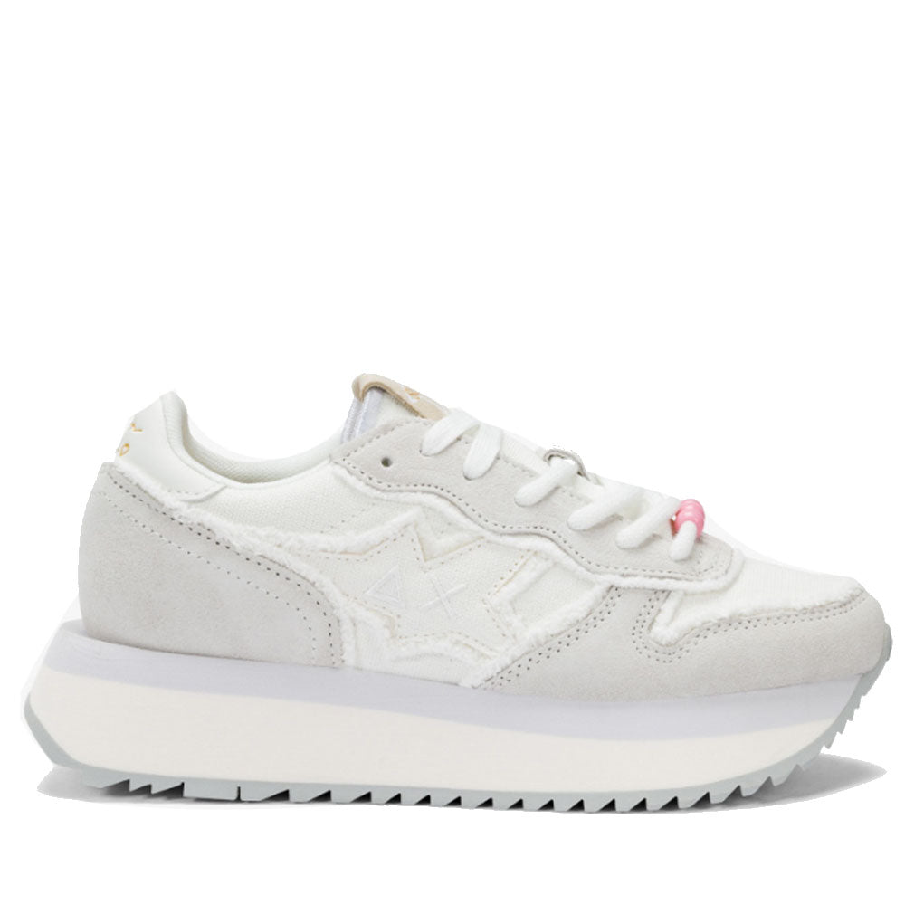 Scarpe Donna Sun68 Sneakers Big Stargirl Canvas Colore Bianco Panna - Z35216