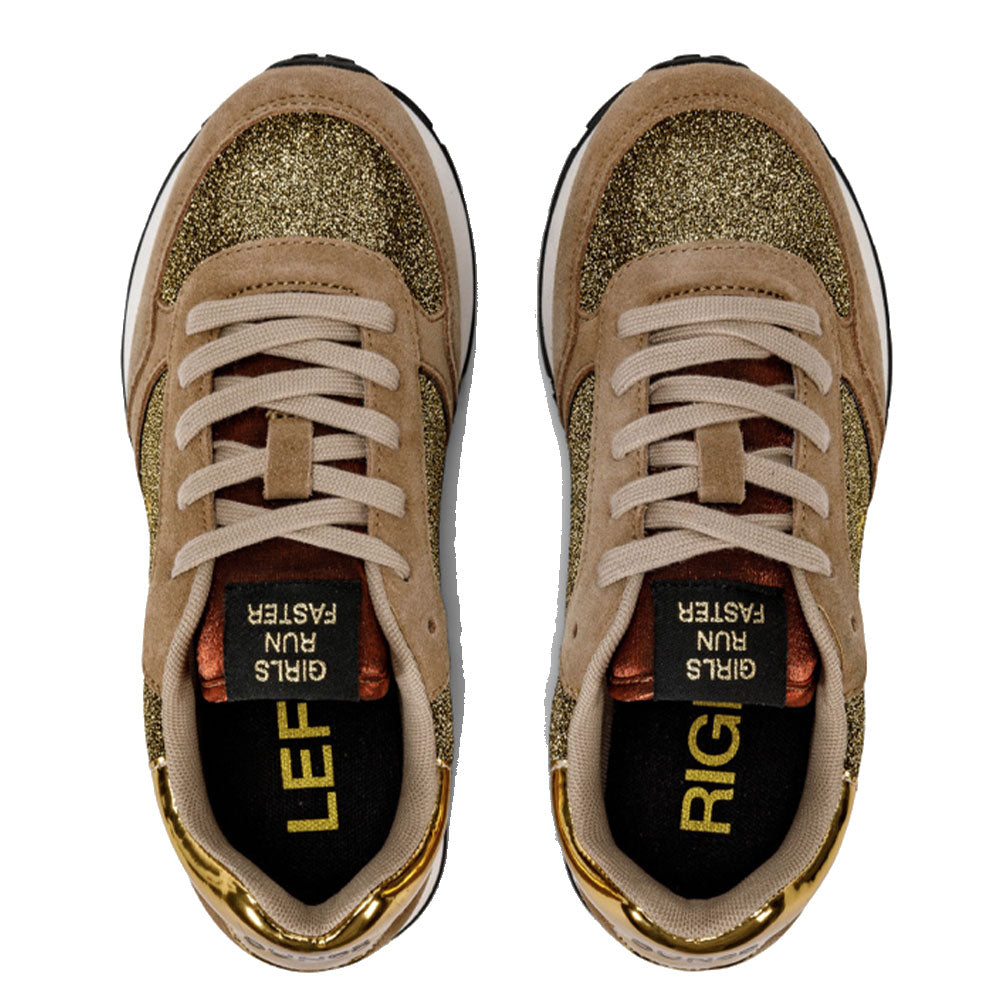 Scarpe Sun68 Sneakers Girl's Sally Glitter Teen Colore Beige Scuro - Z43404T