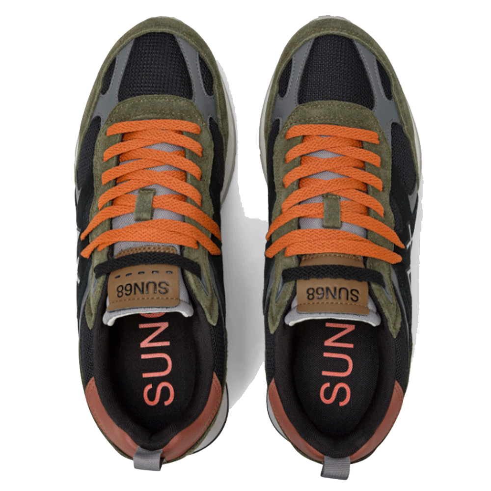 Scarpe Uomo Sun68 Sneakers Jaki Outdoor Colore Militare Scuro - Z45116