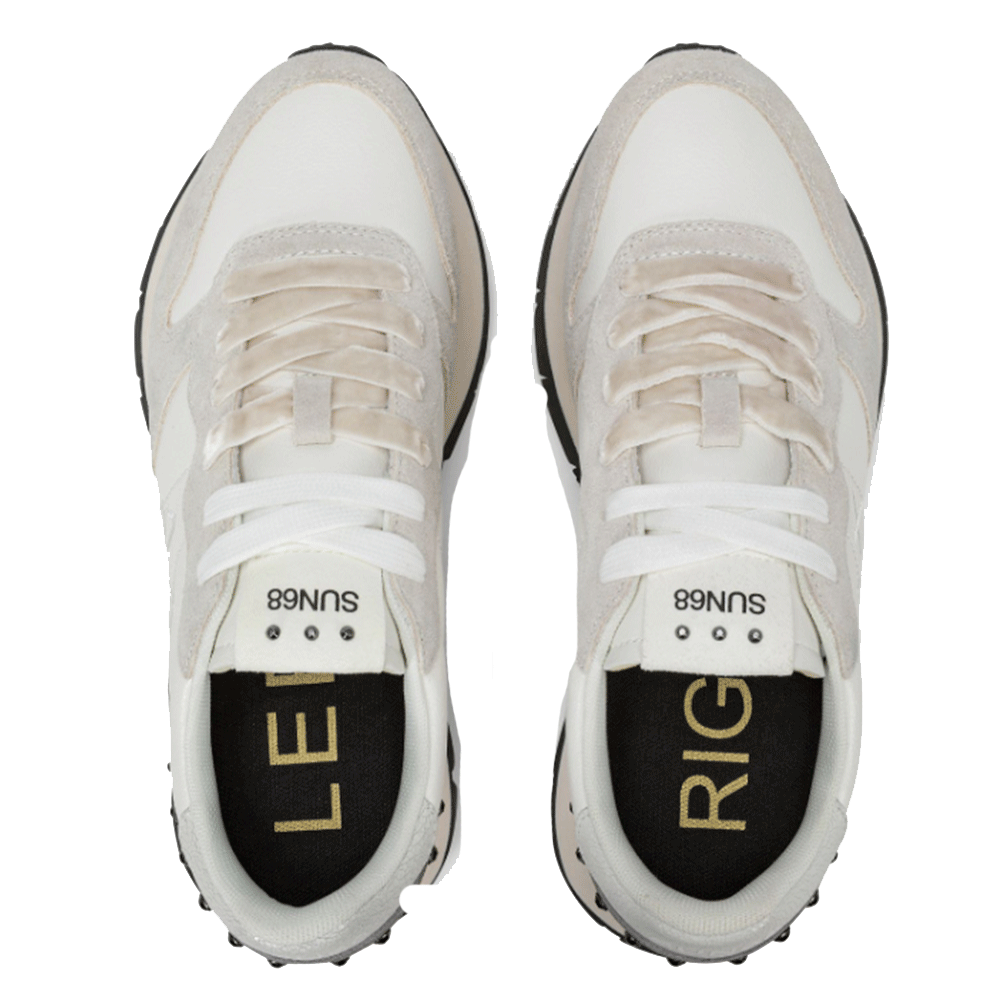Scarpe Donna Sun68 Sneakers Ally Studs Colore Bianco Panna - Z45206