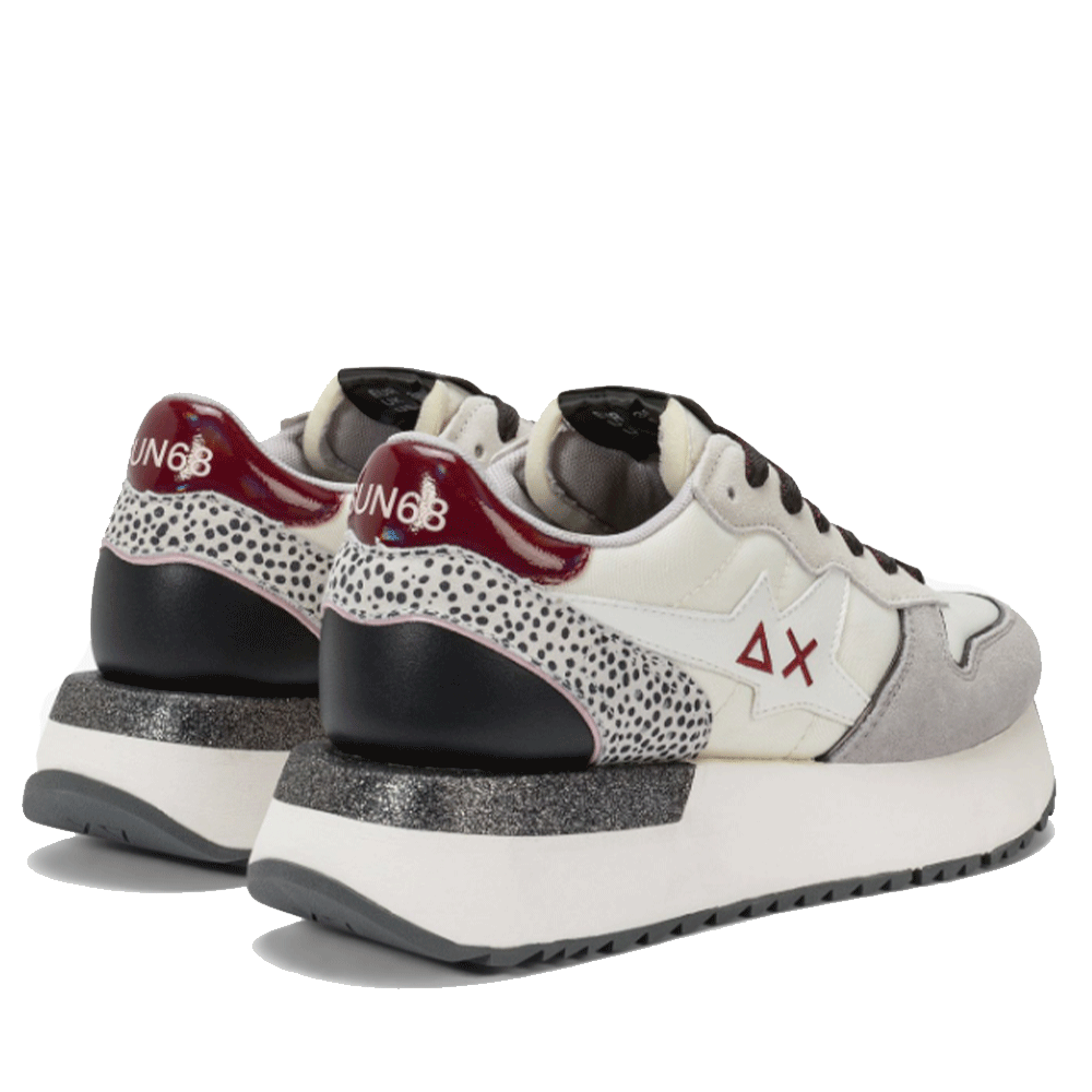Scarpe Donna Sun68 Sneakers Big Stargirl Mix Material Colore Bianco Panna - Z45221