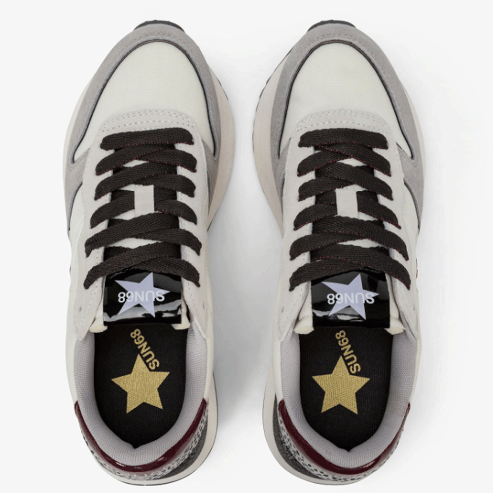 Scarpe Donna Sun68 Sneakers Big Stargirl Mix Material Colore Bianco Panna - Z45221