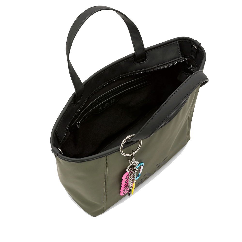 Borsa Donna a Mano SUN68 linea Jacqueline Bag Small in Tessuto Militare Scuro - Z45261
