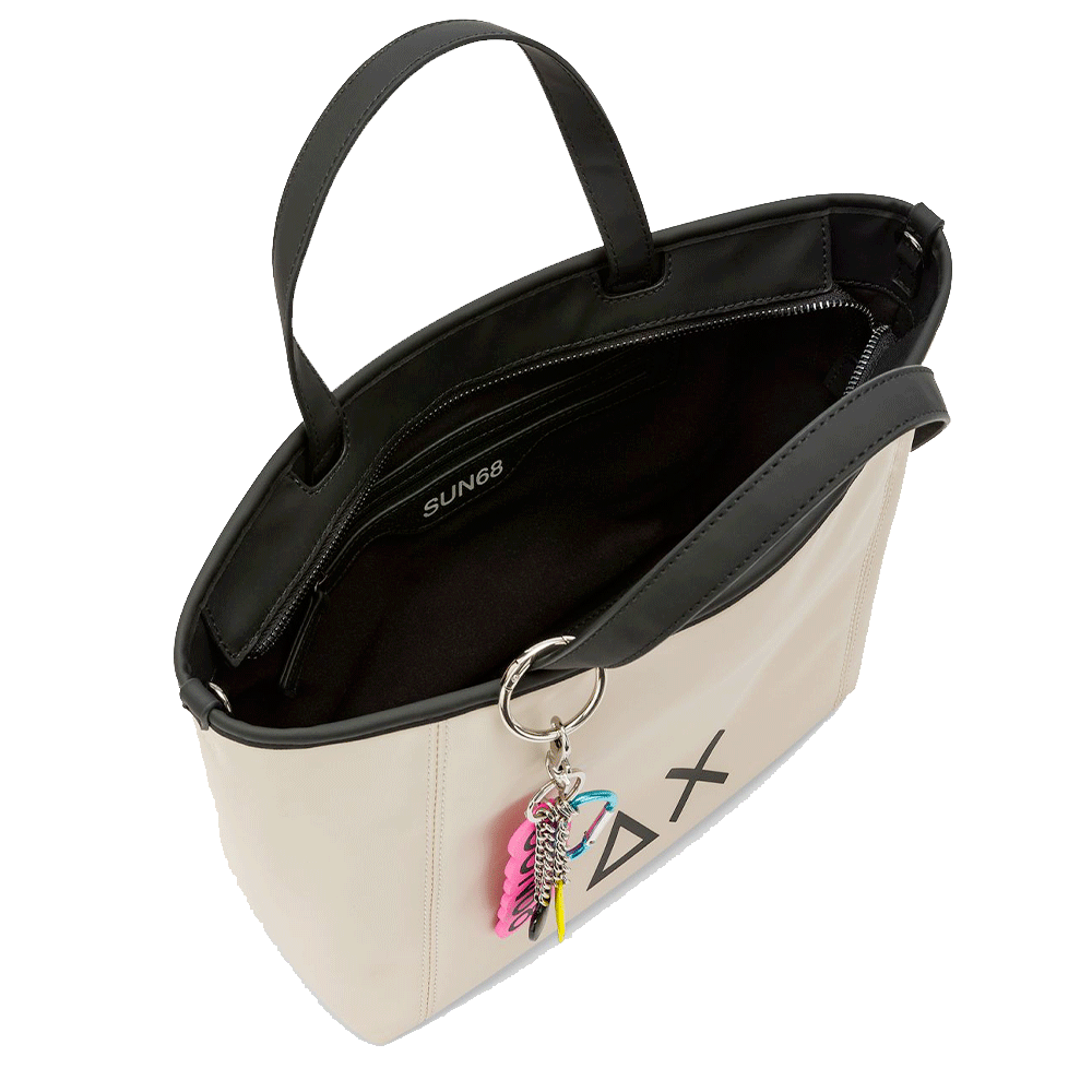Borsa Donna a Mano SUN68 linea Jacqueline Bag Small in Tessuto Ostrica - Z45261