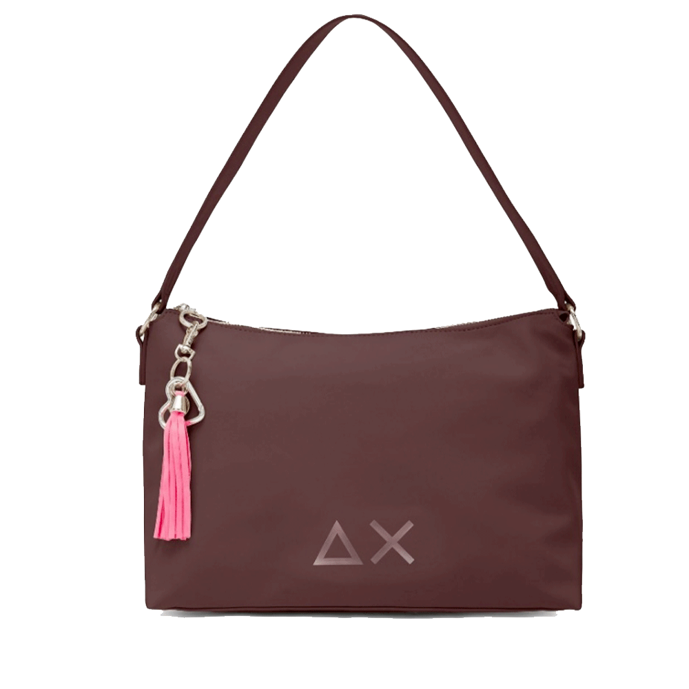 Borsa Donna a Spalla SUN68 in Tessuto Bordeaux - Z45264