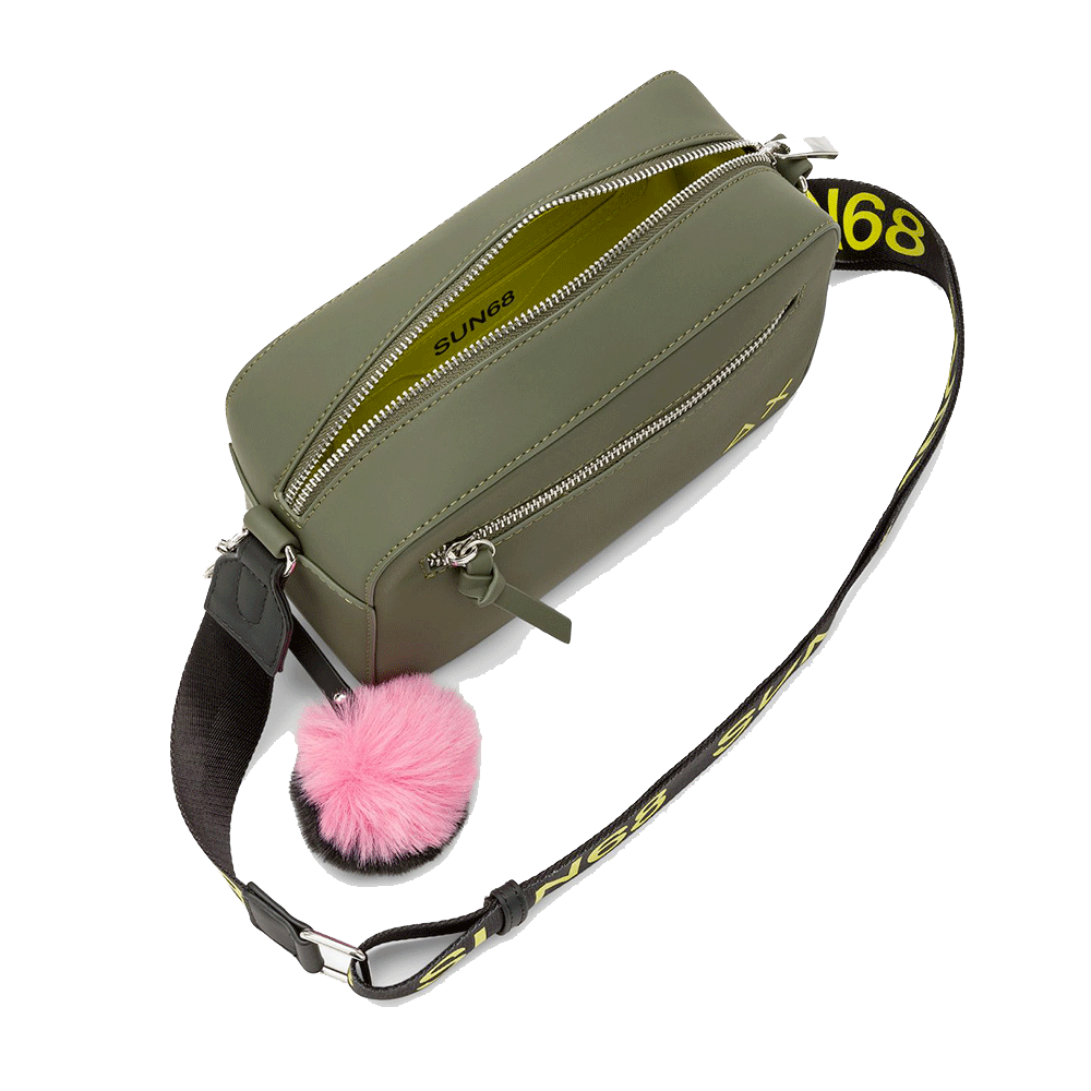 Borsa Donna a Tracolla SUN68 in Tessuto Militare Scuro - Z45269