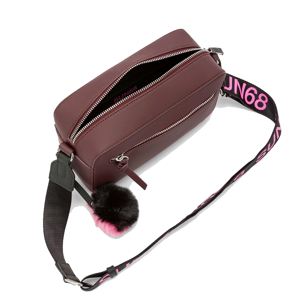 Borsa Donna a Tracolla SUN68 in Tessuto Bordeaux - Z45269