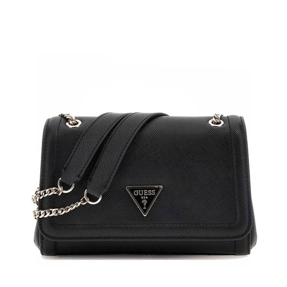 GUESS Torino Borsa A Tracolla Donna In Pelle Sintetica Nera - Tasca Con Cerniera E Fodera Con Logo - Zip