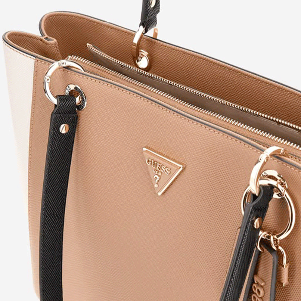 Borsa Donna Shopper a Spalla GUESS Linea Noelle colore Tan Multi