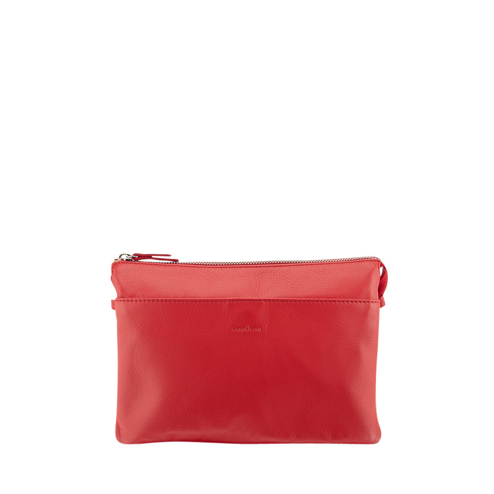 Pochette Donna con Tracolla GIANNI CONTI in Pelle Liscia Rossa