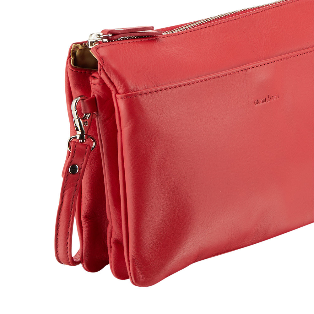 Pochette Donna con Tracolla GIANNI CONTI in Pelle Liscia Rossa