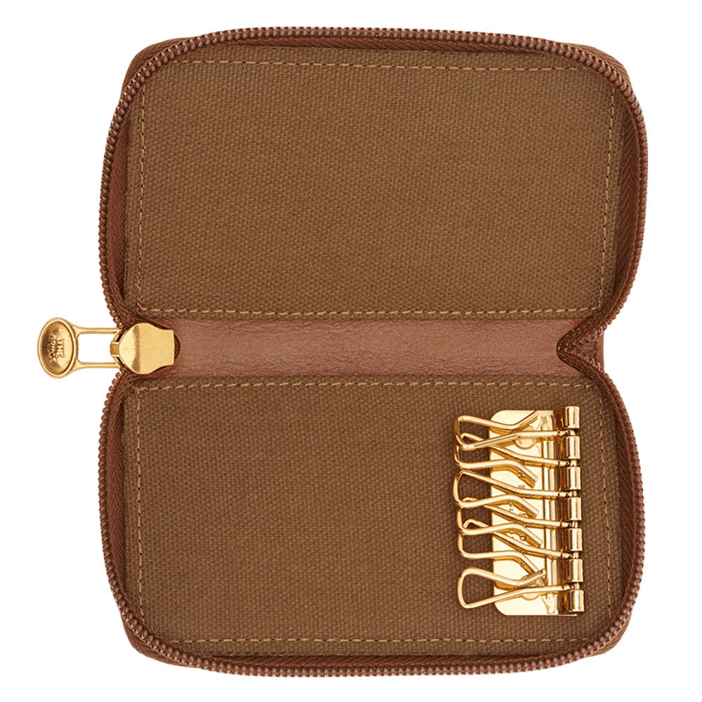 Portachiavi Uomo con Zip THE BRIDGE in Pelle Marrone linea Story Made in Italy