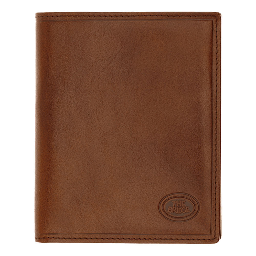 Portafoglio Uomo Verticale con Pattina e Portamonete THE BRIDGE In Pelle Marrone linea Story 01440101
