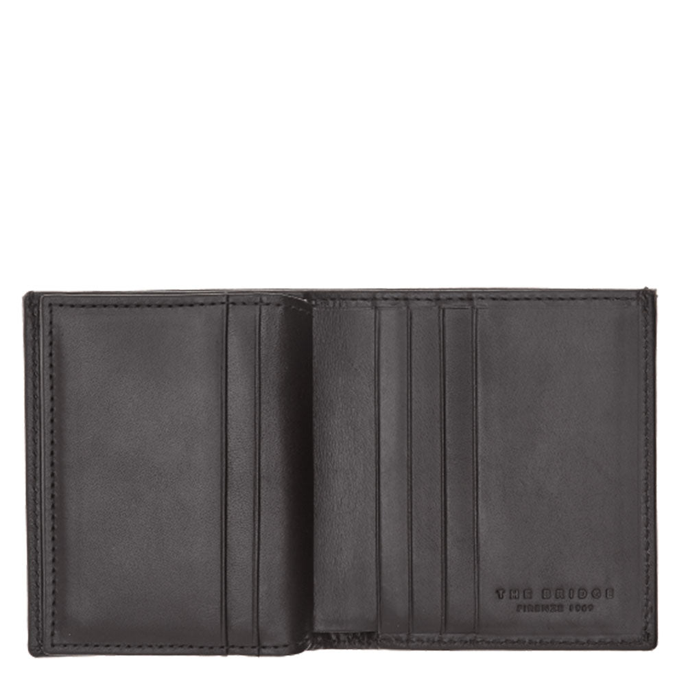Portafoglio Uomo Verticale con Pattina THE BRIDGE In Pelle Nera linea Story