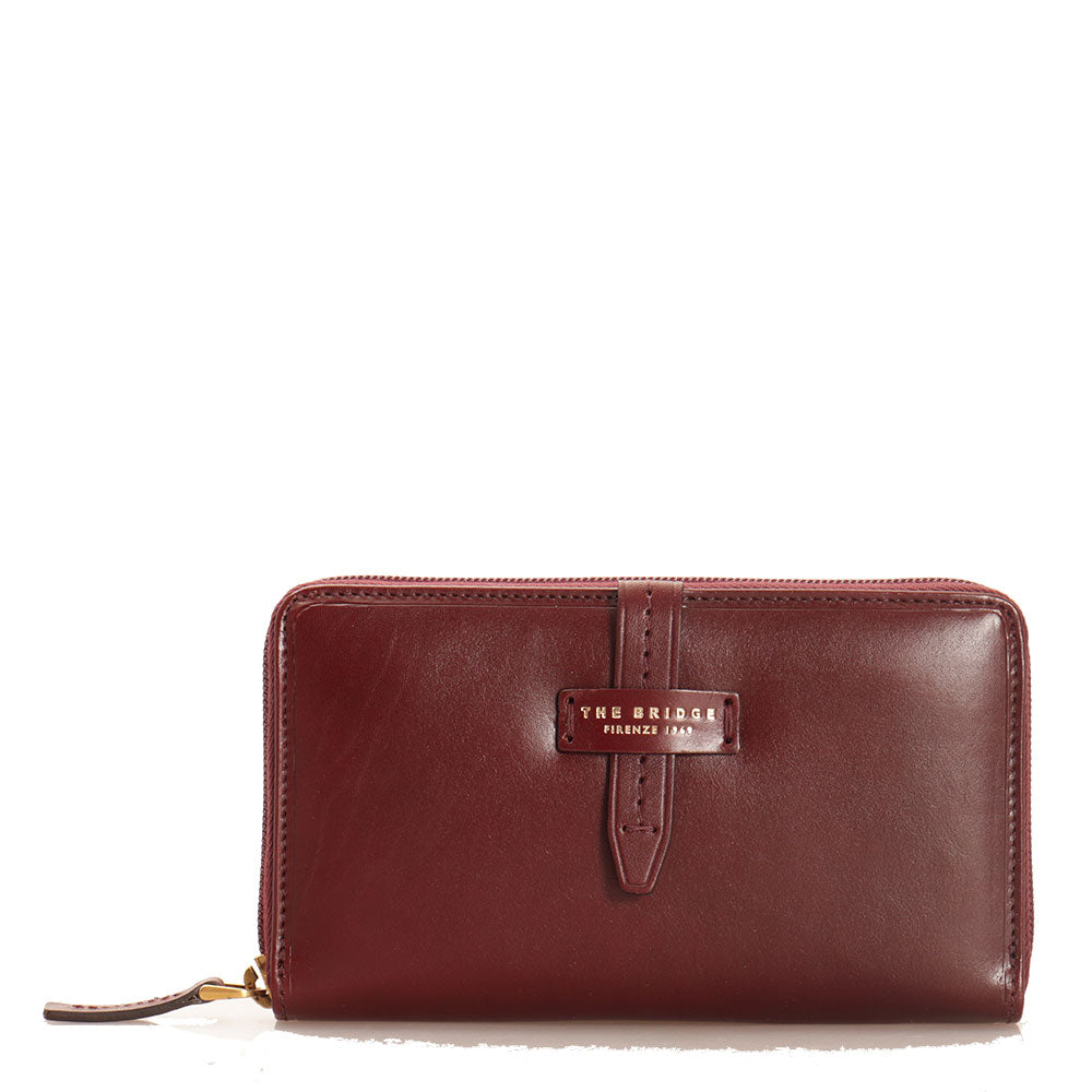 Portafoglio Donna Zip Around THE BRIDGE linea Florentin in Pelle Bordeaux